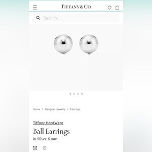 Tiffany & Co 8mm Hardware Sterling Silver Ball earrings